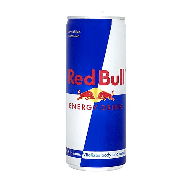 Canette Red Bull, photo brute prise au smartphone